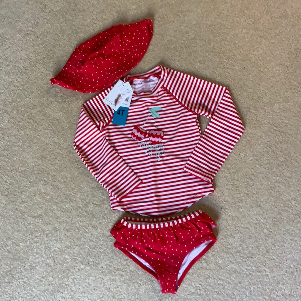 Jessica Simpson 3 piece rash guard bikini 4T